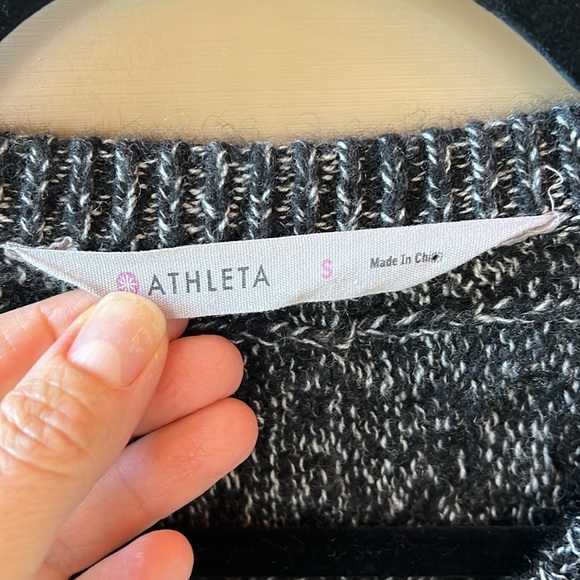 Athleta Northern Lights Asymmetrical Wool Cashmere Marbled Sweater Side Zip Sz S - Picture 3 of 9